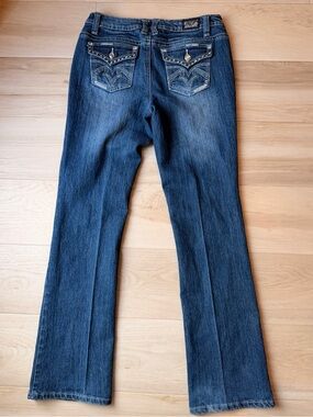 Vintage Earl Jean Women’s Embellished Flare Jeans Rhinestone Flap Size 6